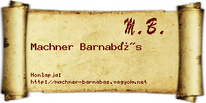 Machner Barnabás névjegykártya